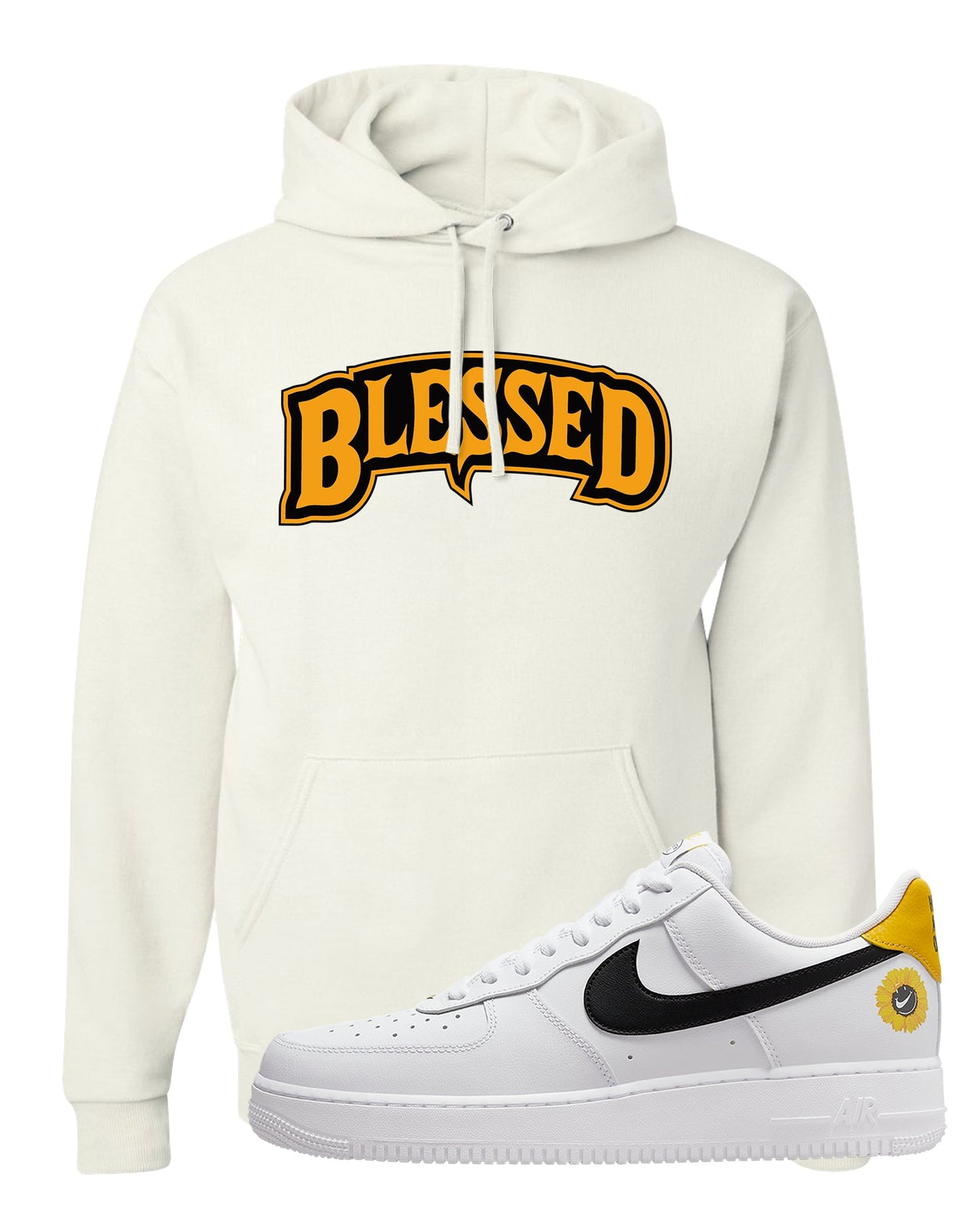 Have A Nice Day AF1s Hoodie | Blessed Arch, White