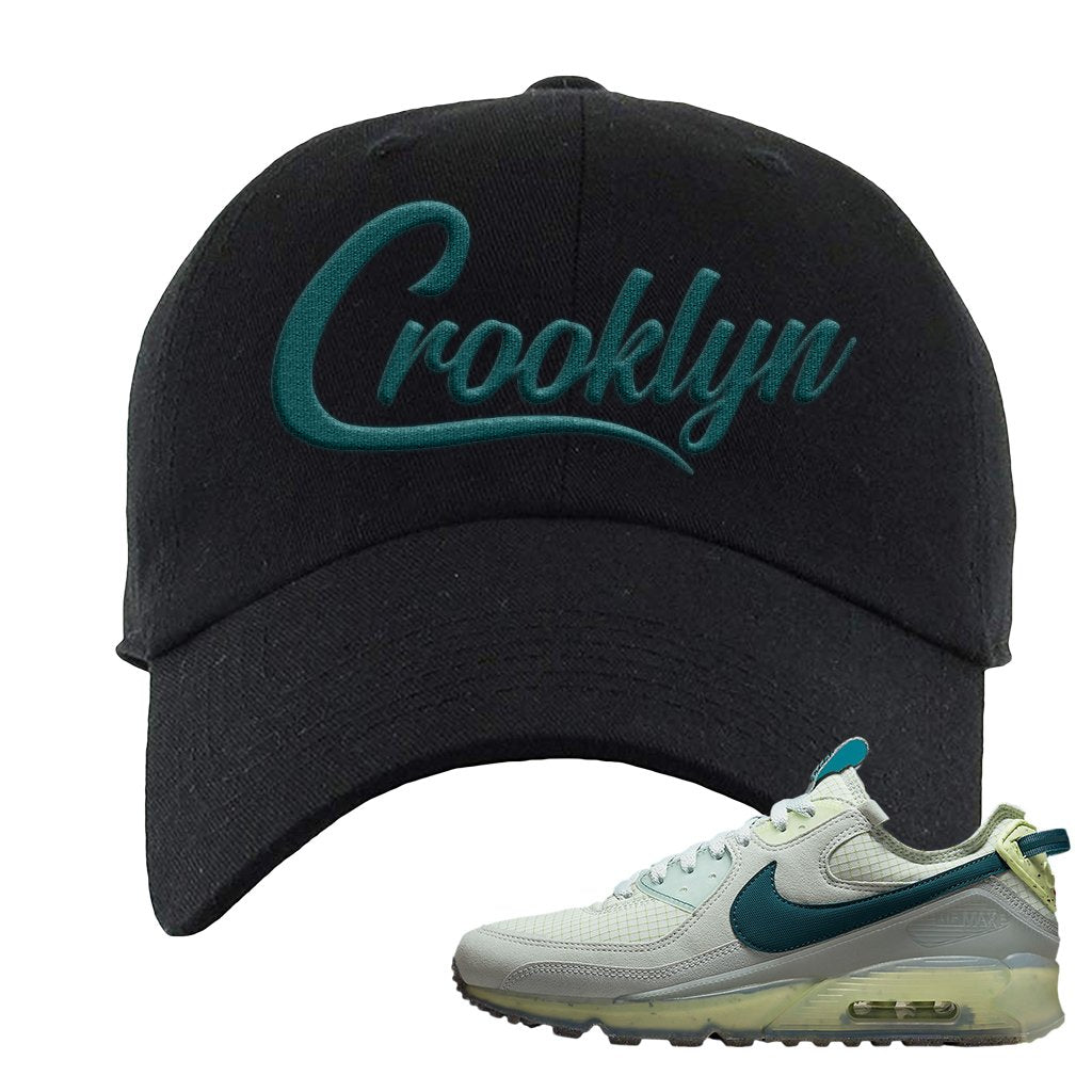 Seafoam Dark Teal Green 90s Dad Hat | Crooklyn, Black