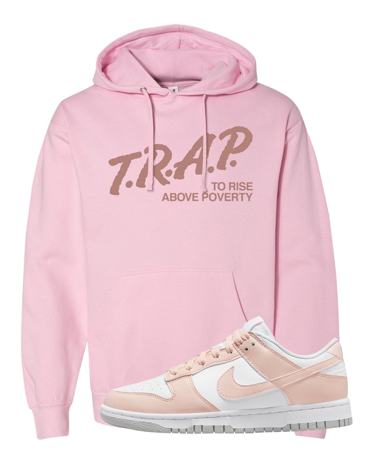 Next Nature Pale Citrus Low Dunks Hoodie | Trap To Rise Above Poverty, Light Pink