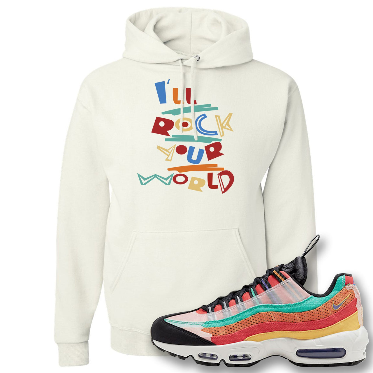 Air Max 95 Black History Month Sneaker White Pullover Hoodie | Hoodie to match Nike Air Max 95 Black History Month Shoes | I'll Rock Your World