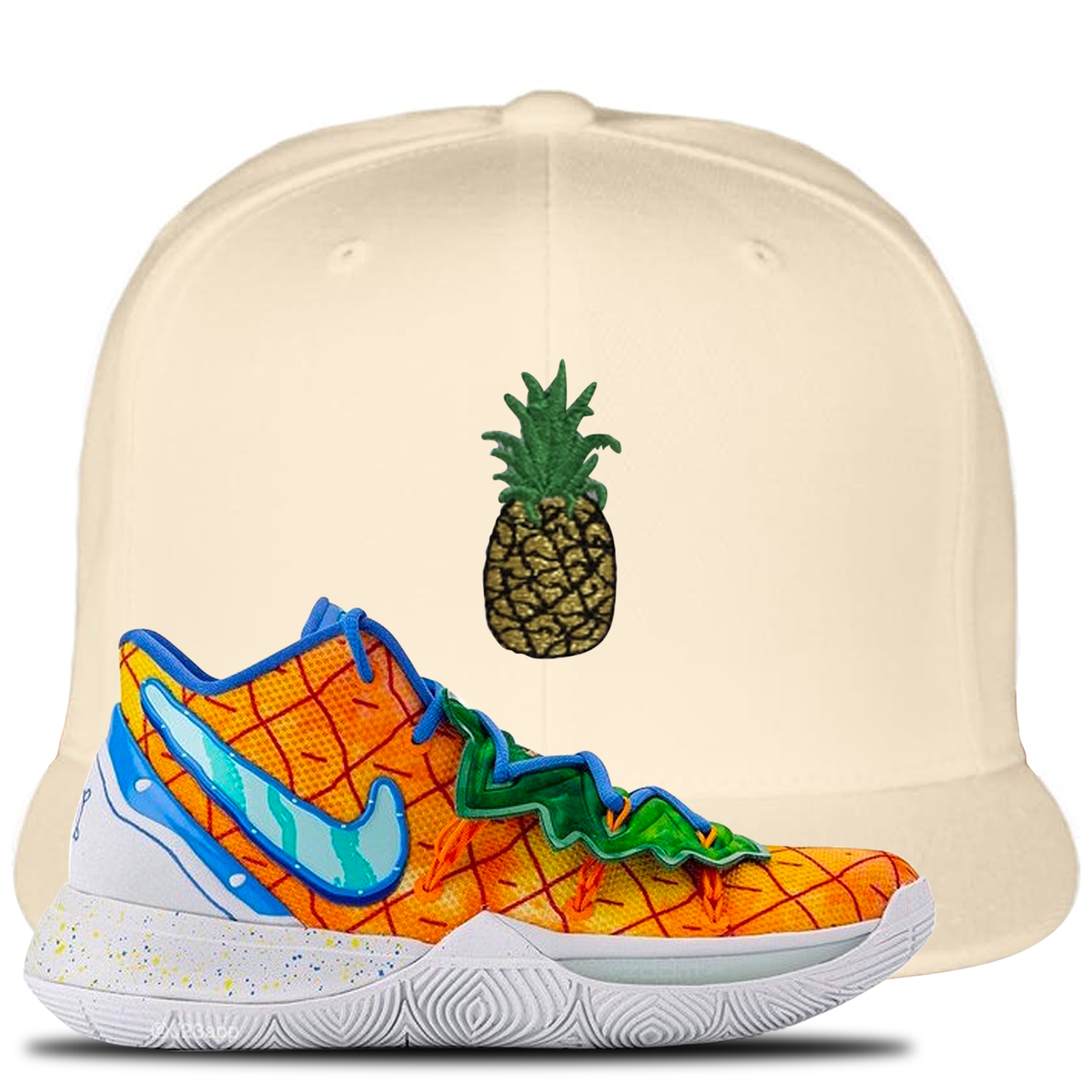 Kyrie 5 Pineapple House Pineapple White Sneaker Hook Up Snapback Hat