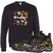 Wear this sneaker matching crewneck to match your Air Foamposite One Floral sneakers. Match your floral foams today!