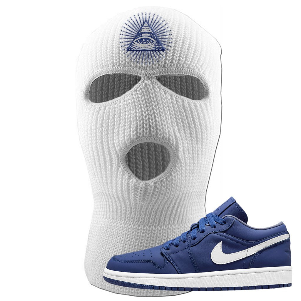 WMNS Dusty Blue Low 1s Ski Mask | All Seeing Eye, White