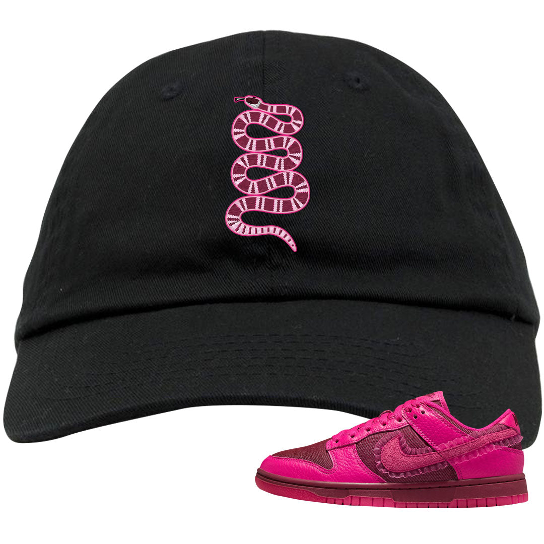 2022 Valentine's Day Low Dunks Dad Hat | Coiled Snake, Black