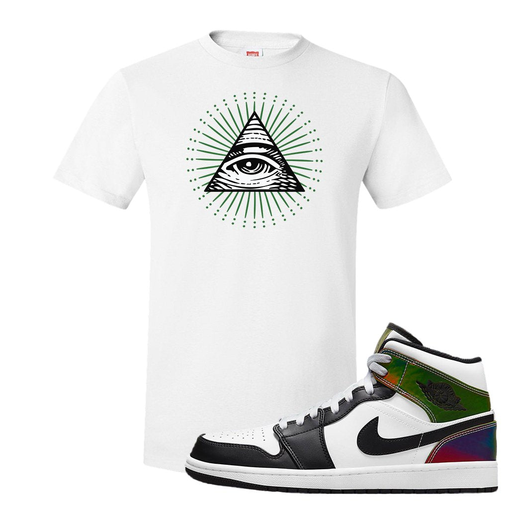 Color Change Mid 1s T Shirt | All Seeing Eye, White