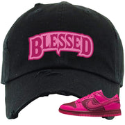 2022 Valentine's Day Low Dunks Distressed Dad Hat | Blessed Arch, Black