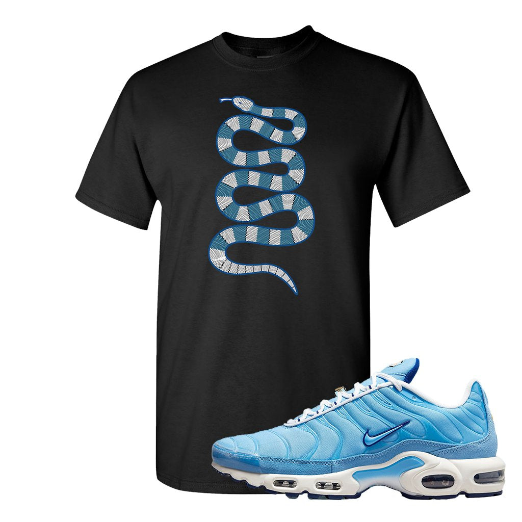 Air Max 1 First Use University Blue T Shirt | Coiled Snake, Black
