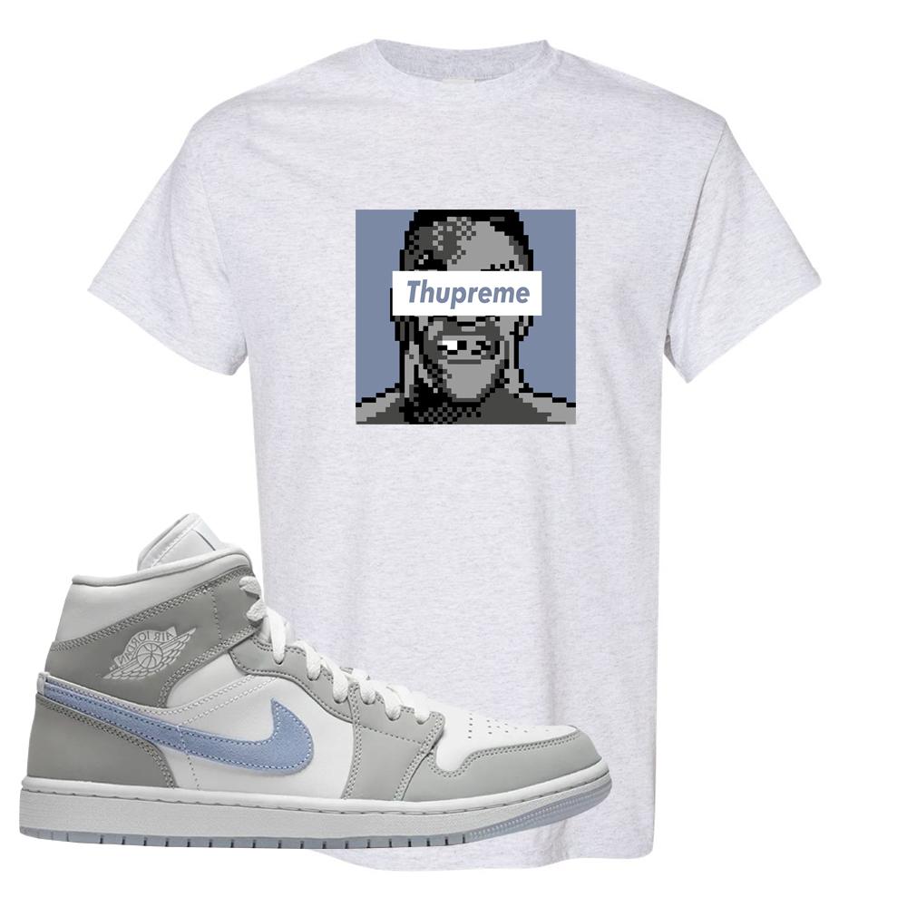 Wolf Grey Mid 1s T Shirt | Thupreme, Ash