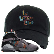 Jordan 8 N7 Pendleton In Living Color Black Sneaker Hook Up Distressed Dad Hat