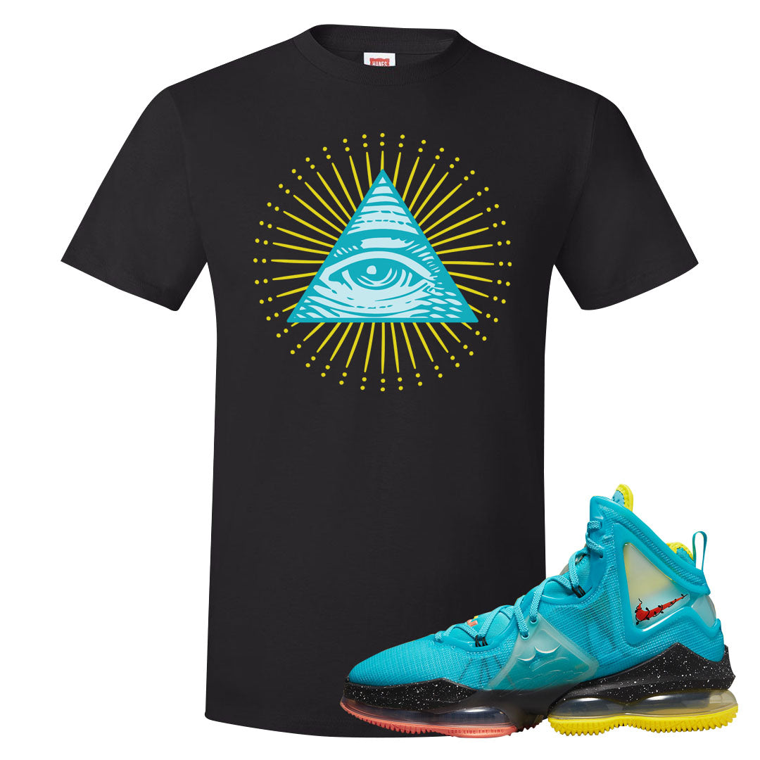 South Beach Christmas Bron 19s T Shirt | All Seeing Eye, Black