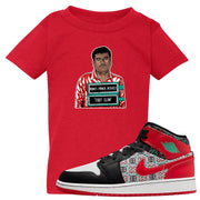 Ugly Sweater GS Mid 1s Kid's T Shirt | El Chapo Illustration, Red