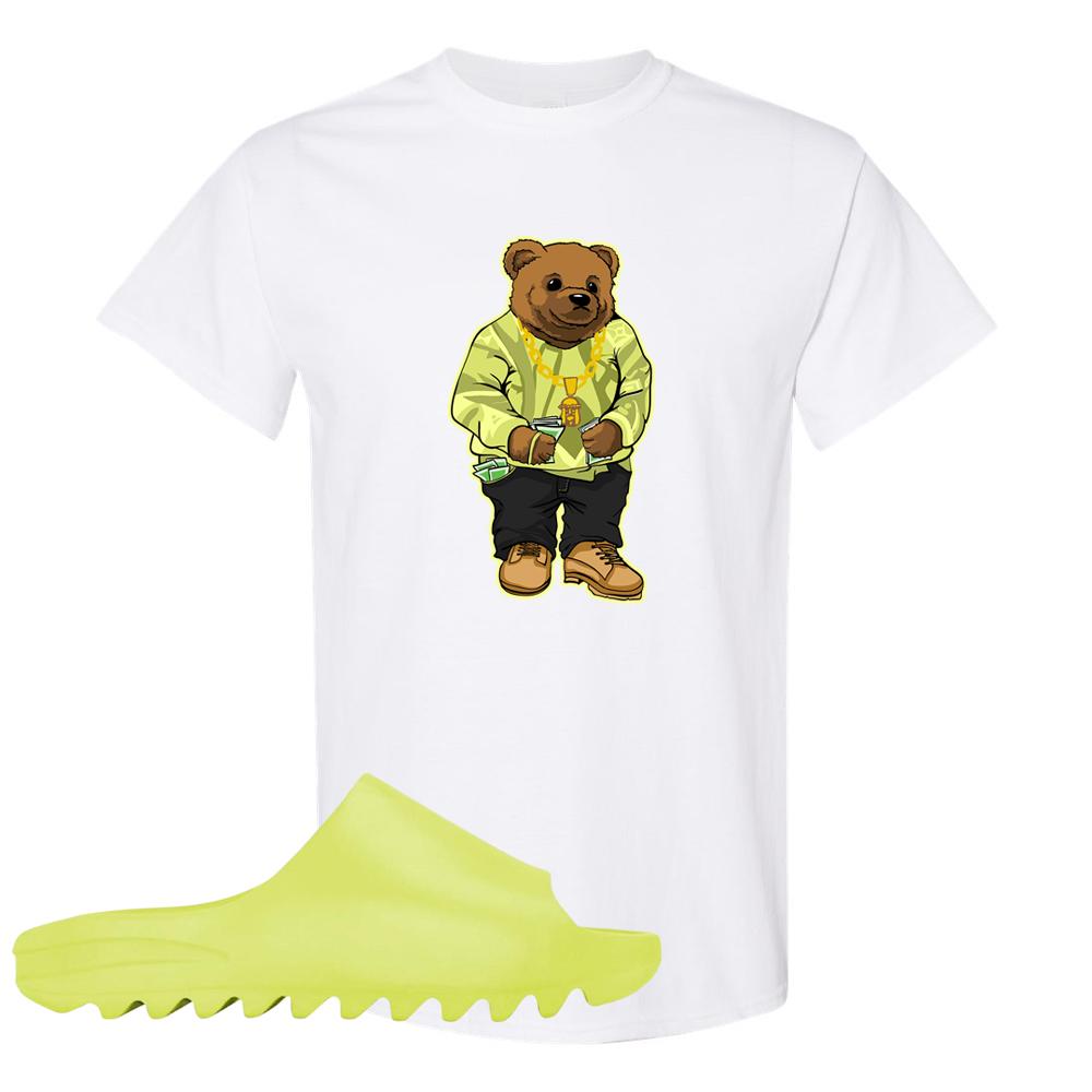 Glow Green Slides T Shirt | Sweater Bear, White