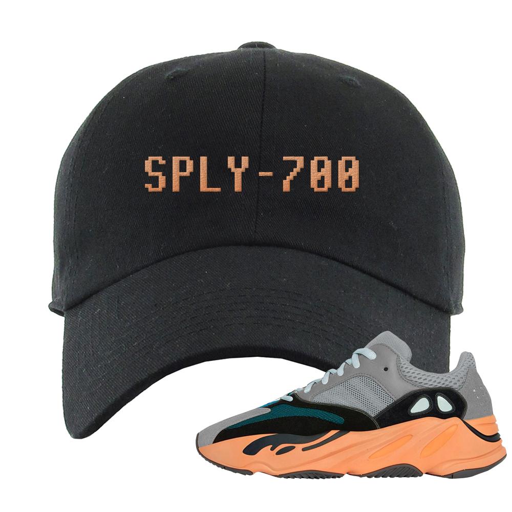 Wash Orange 700s Dad Hat | Sply-700, Black