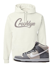 Medium Grey High Dunks Hoodie | Crooklyn, White