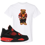 Red Thunder 4s T Shirt | Sweater Bear, White