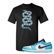 Air Jordan 1 Low UNC T Shirt | Coiled Snake, Black