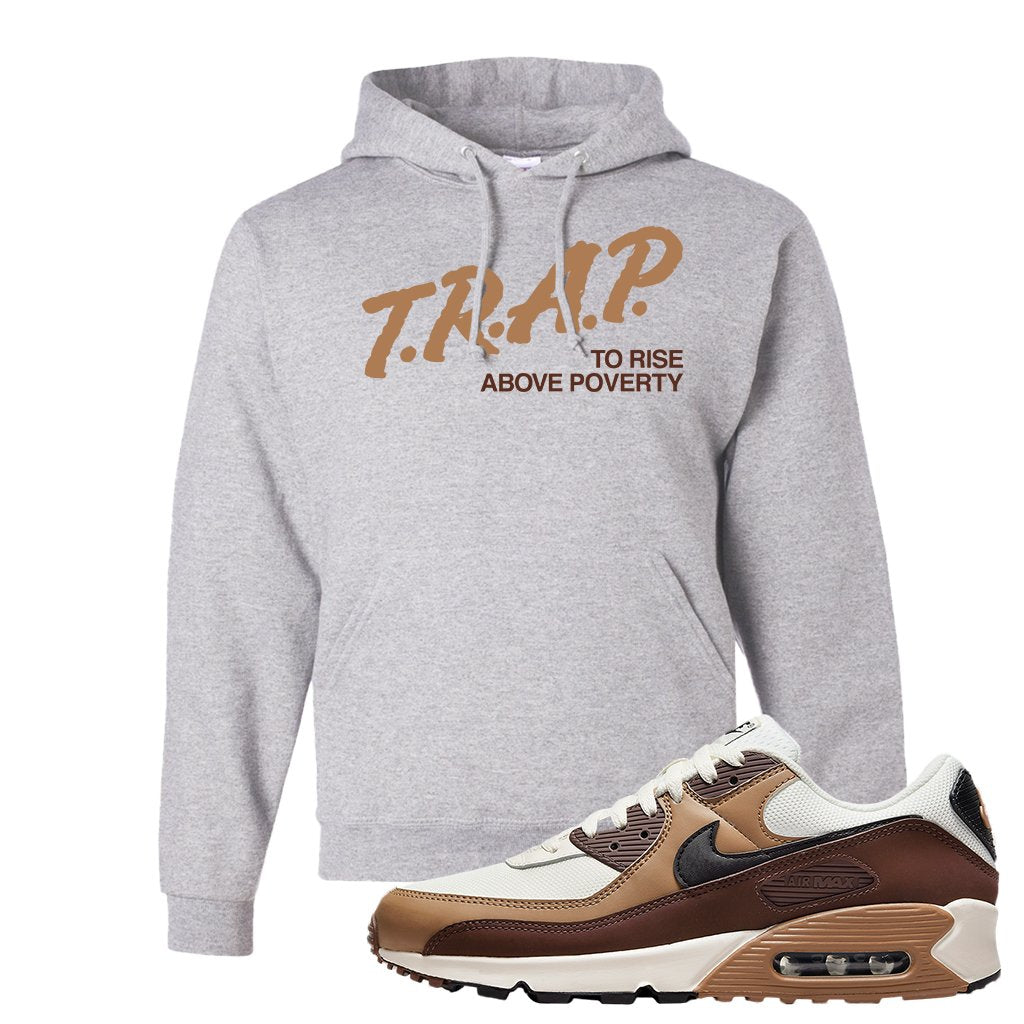 Air Max 90 Dark Driftwood Hoodie | Trap To Rise Above Poverty, Ash