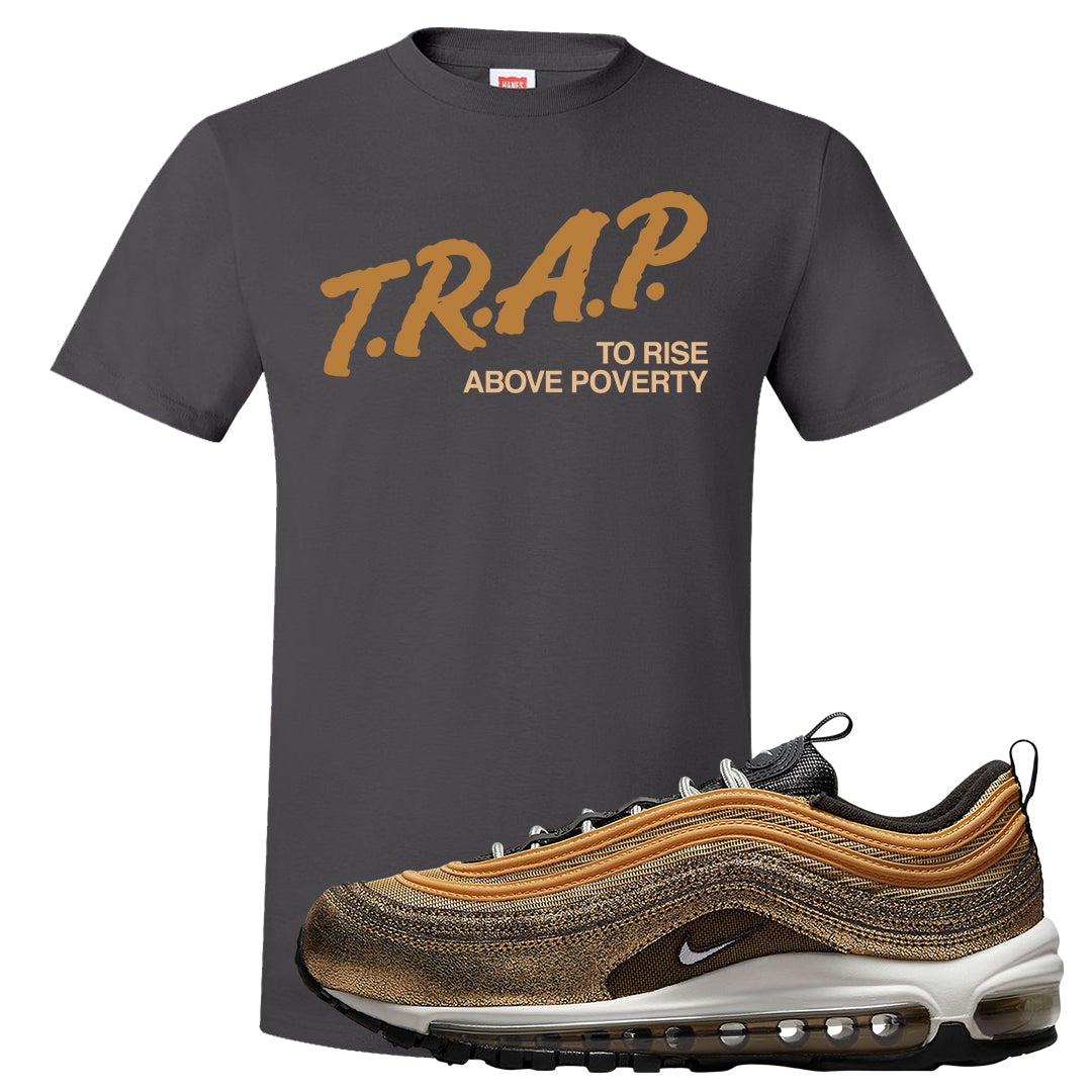 Golden Gals 97s T Shirt | Trap To Rise Above Poverty, Smoke Grey