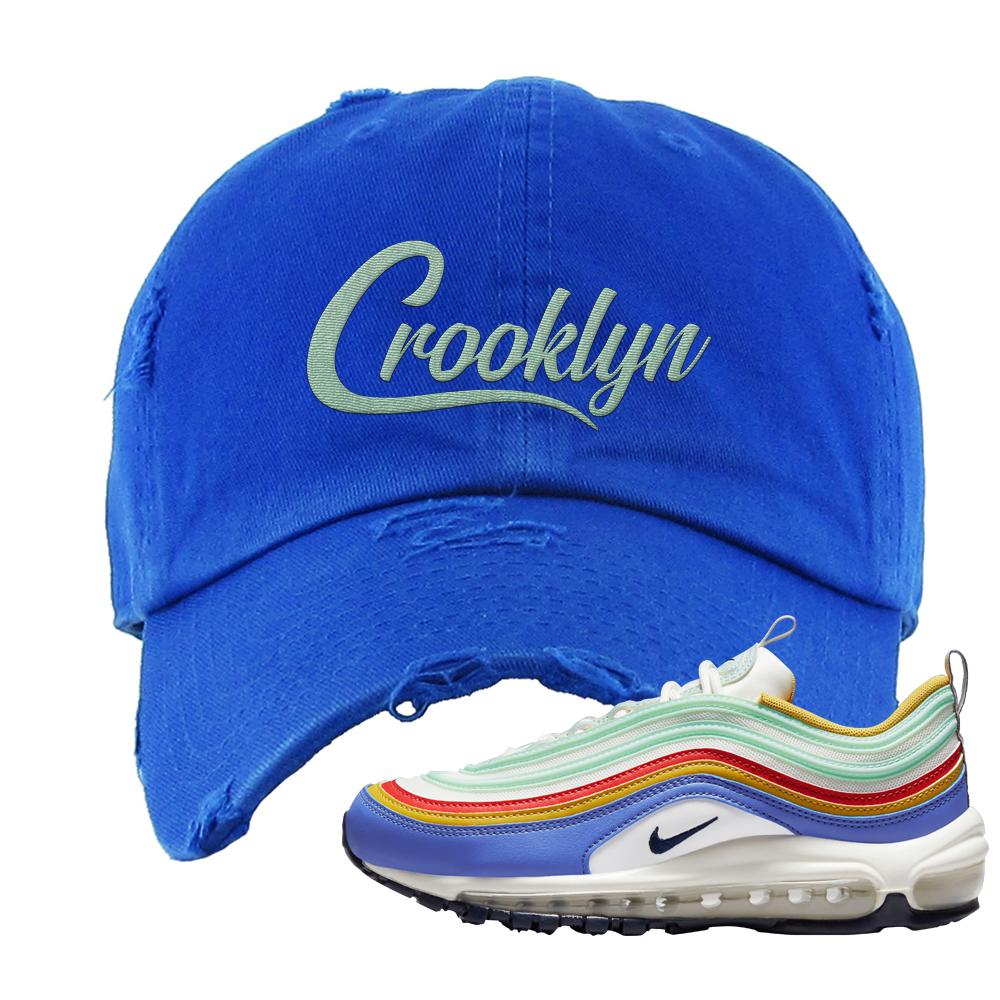 Multicolor 97s Distressed Dad Hat | Crooklyn, Royal