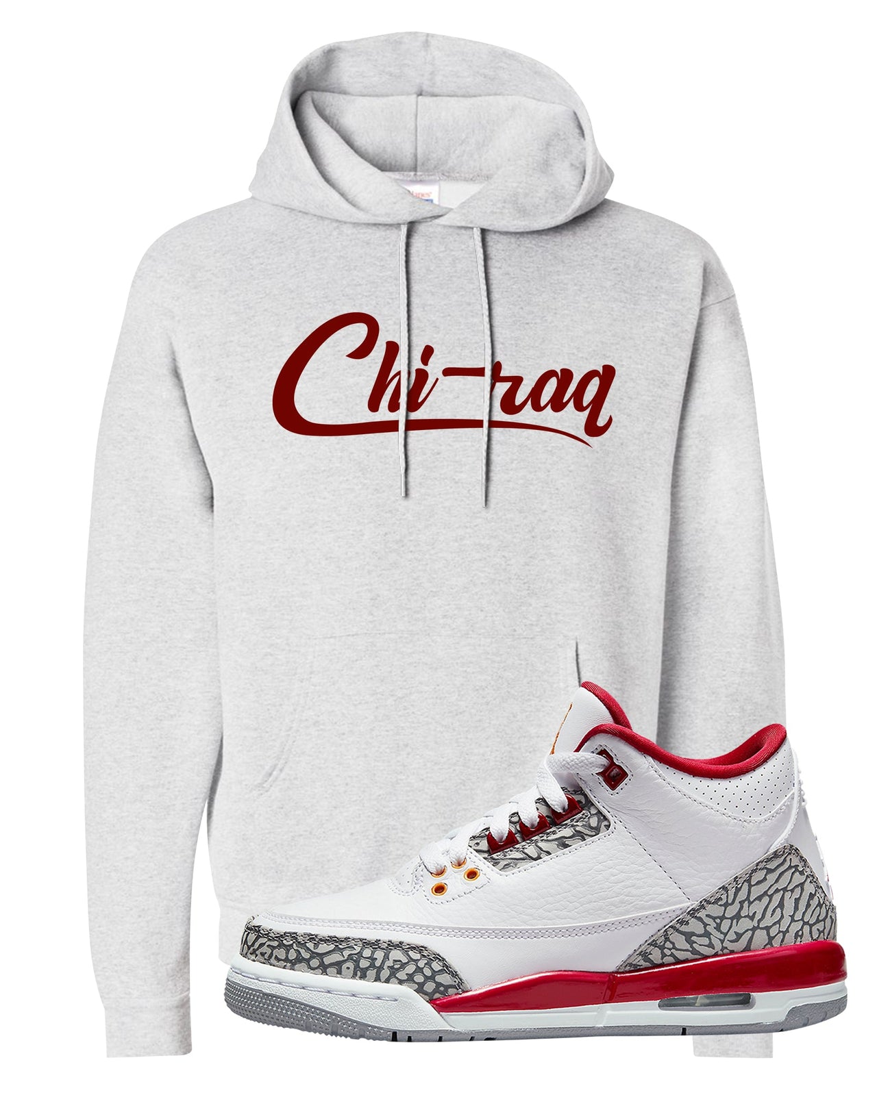 Cardinal Red 3s Hoodie | Chiraq, Ash