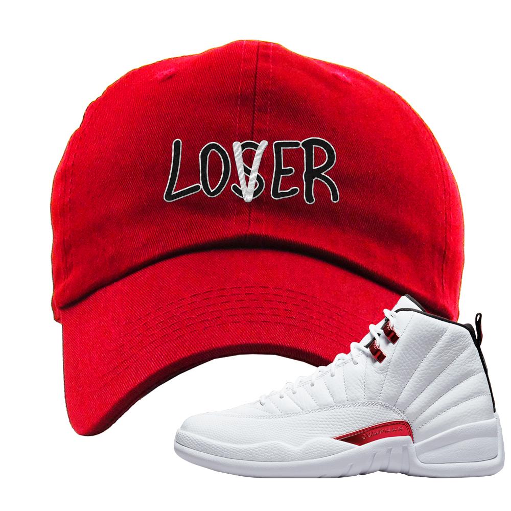 Twist White Red 12s Dad Hat | Lover, Red