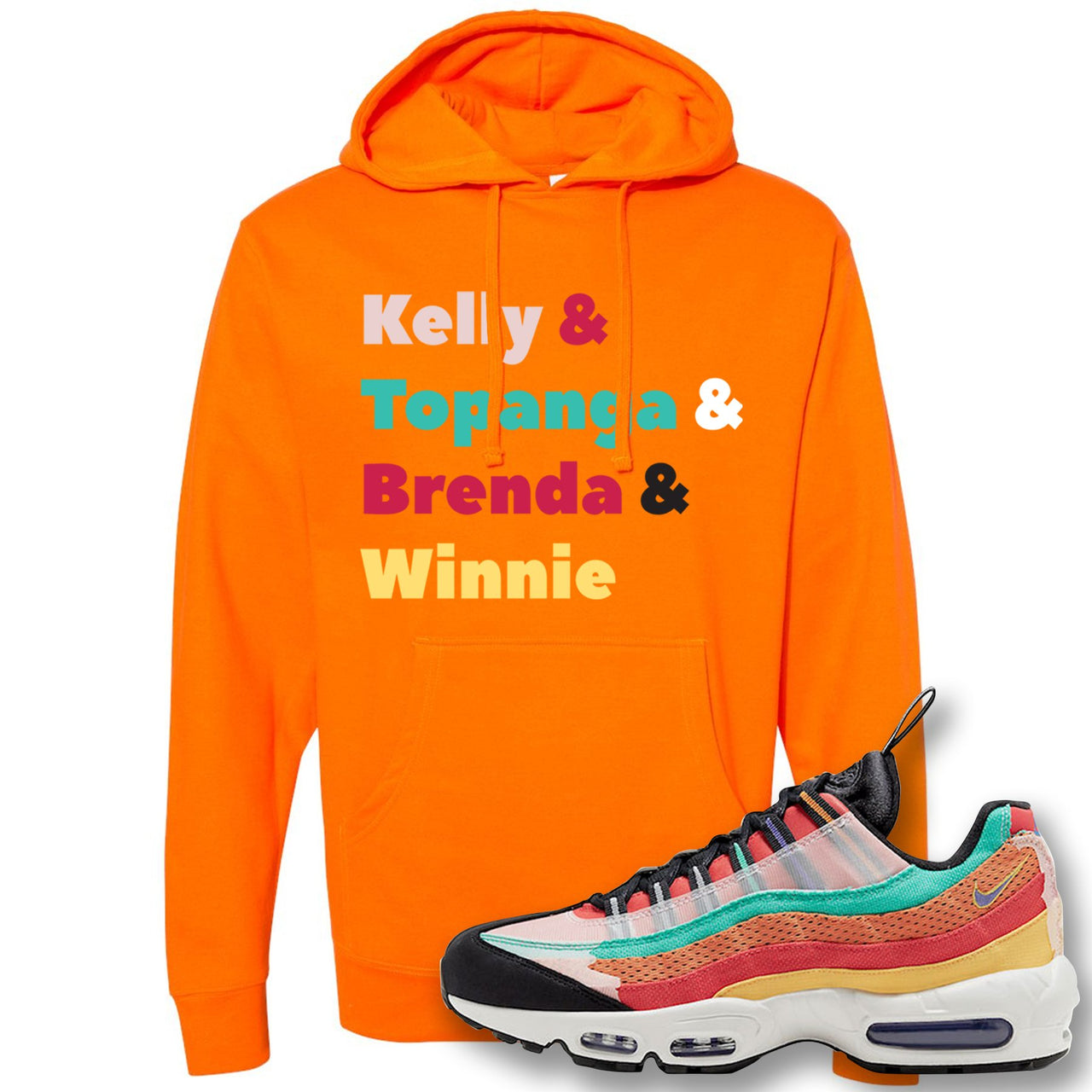 Air Max 95 Black History Month Sneaker Safety Orange Pullover Hoodie | Hoodie to match Nike Air Max 95 Black History Month Shoes | Kelly And Gang