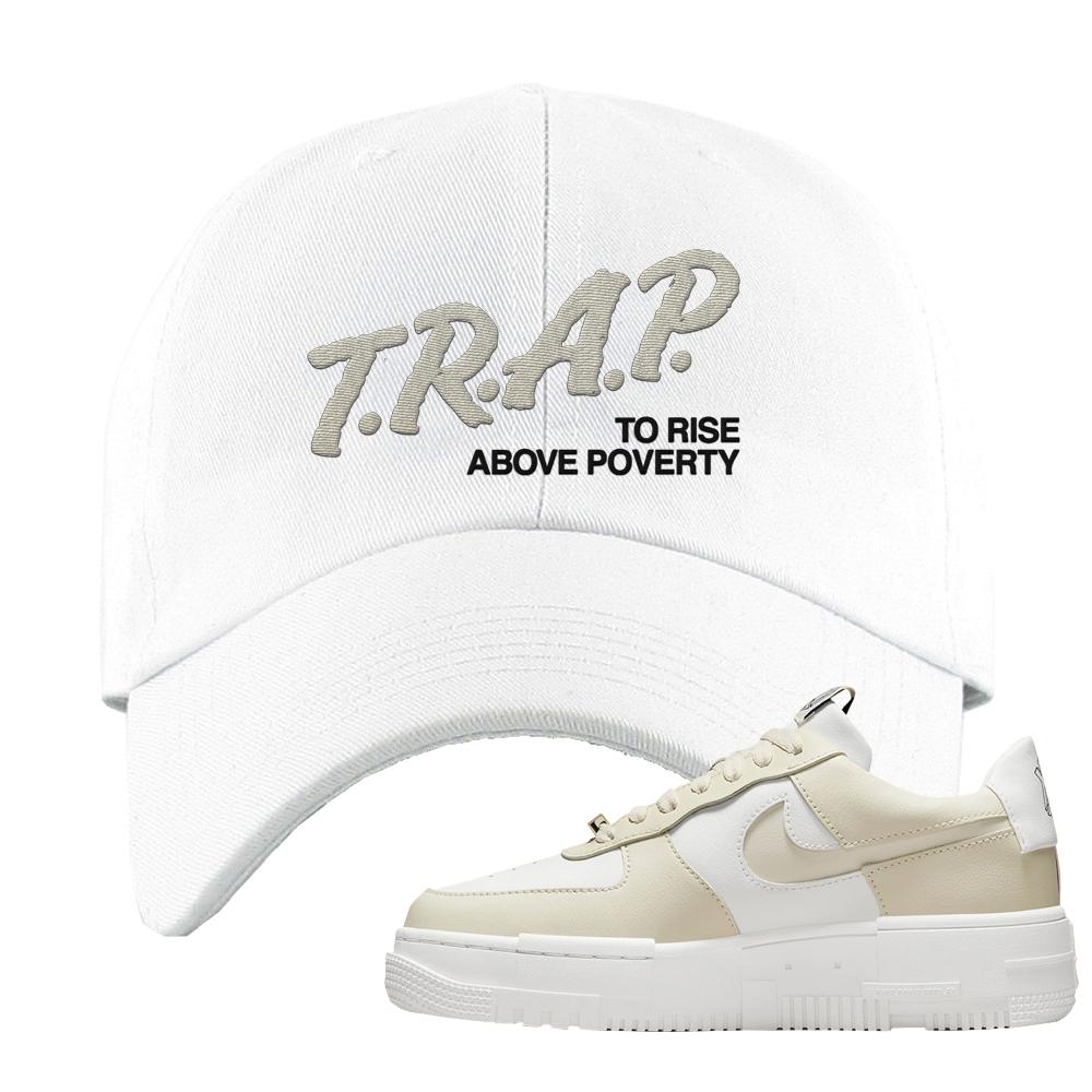 Pixel Cream White Force 1s Dad Hat | Trap To Rise Above Poverty, White