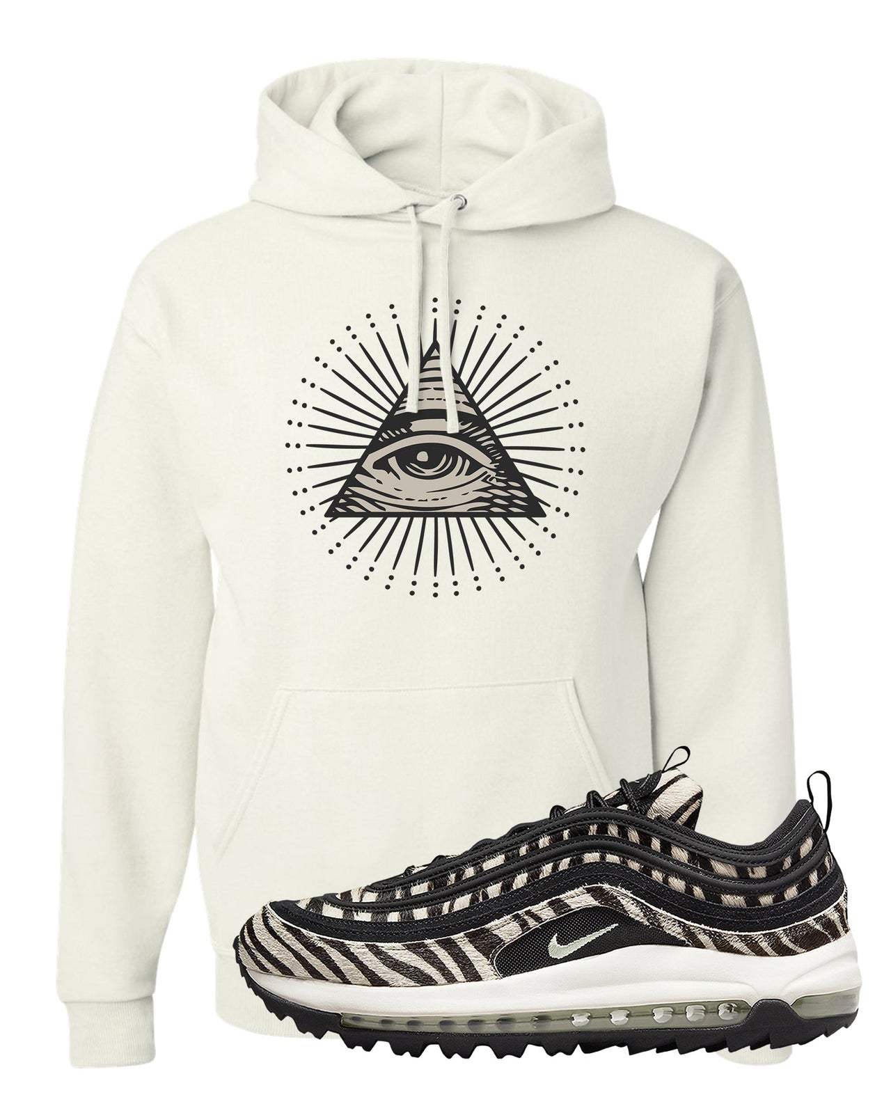 Zebra Golf 97s Hoodie | All Seeing Eye, White