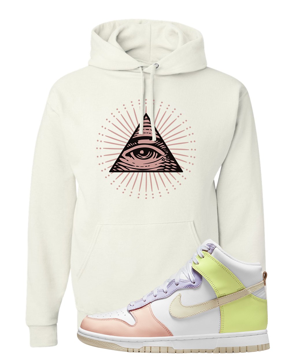 Cashmere High Dunks Hoodie | All Seeing Eye, White