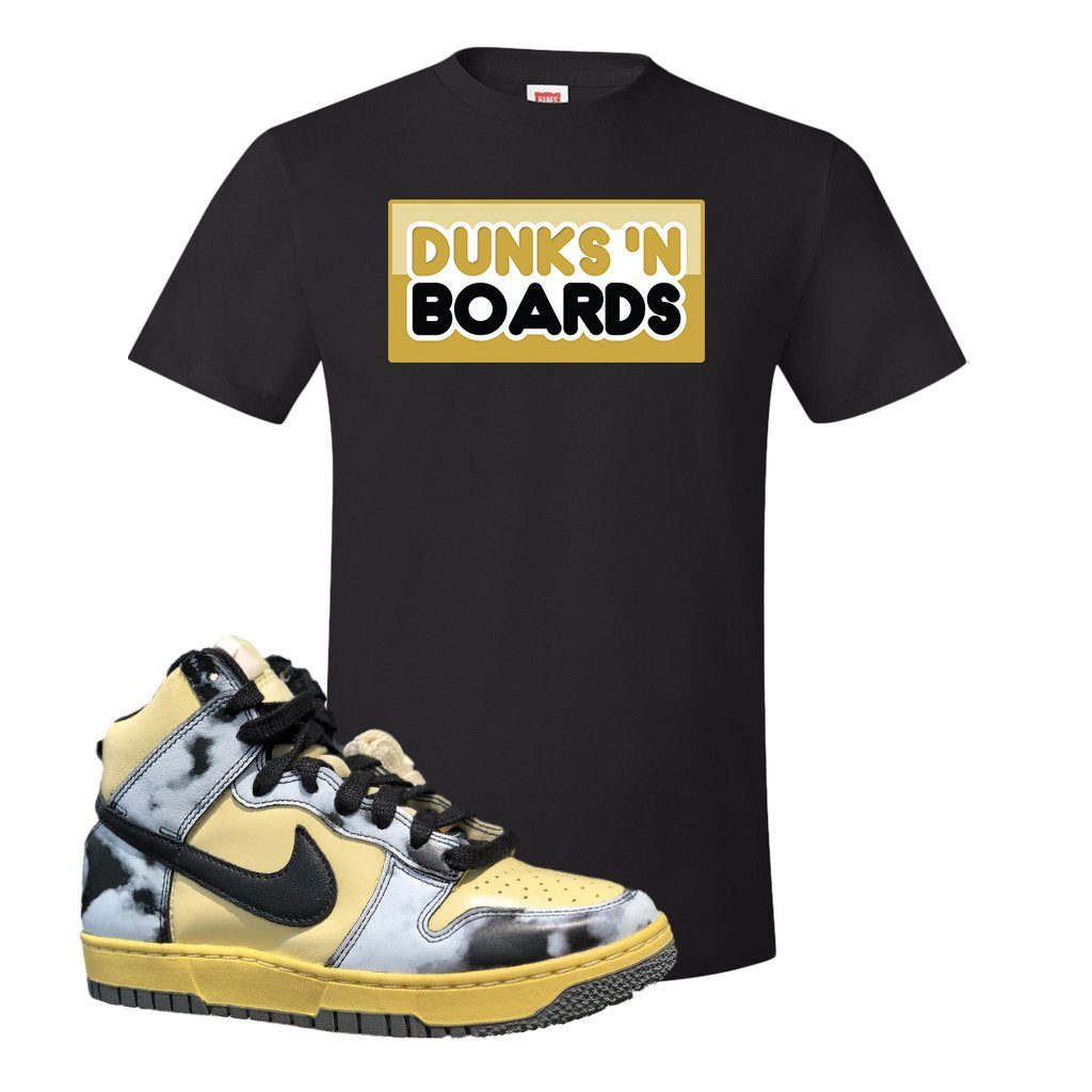 Acid Wash Yellow High Dunks T Shirt | Dunks N Boards, Black