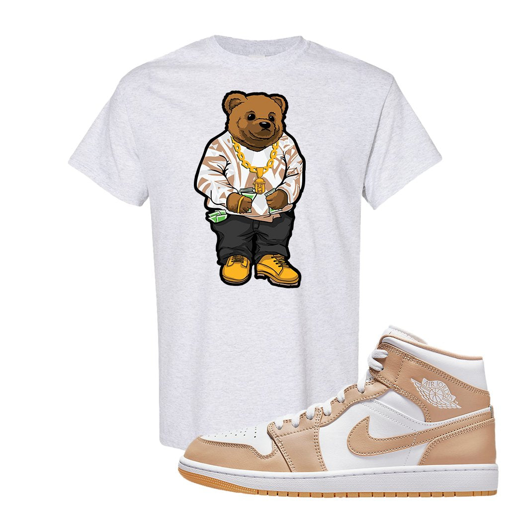 Air Jordan 1 Mid Tan Leather T Shirt | Sweater Bear, Ash