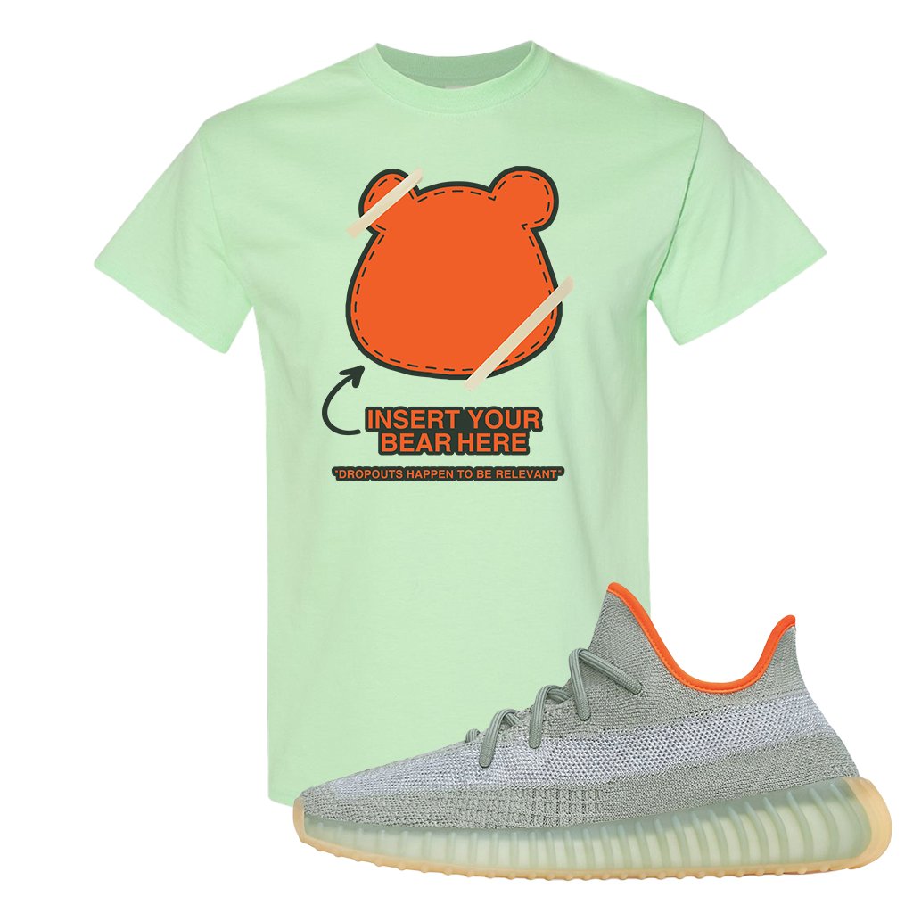 Yeezy 350 V2 Desert Sage Sneaker T Shirt |Insert Your Bear Here | Mint Green
