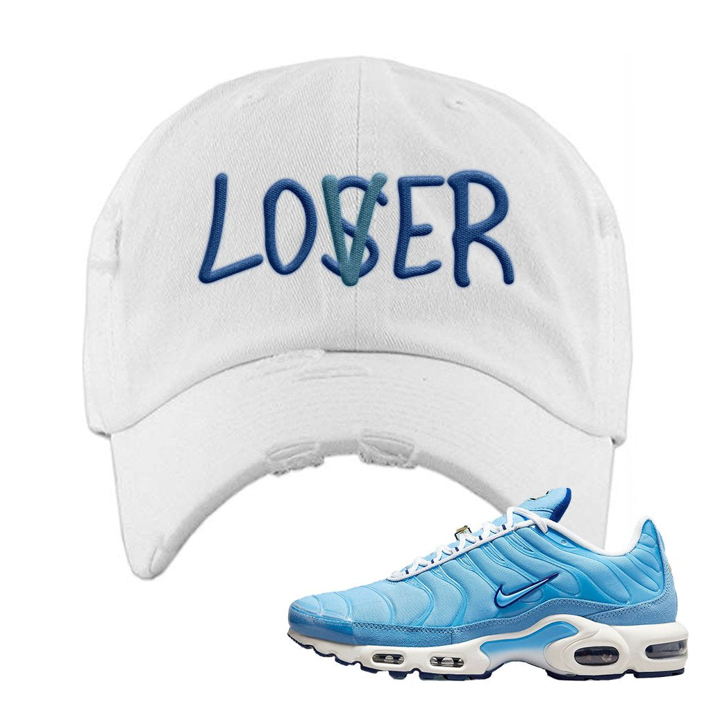 Air Max 1 First Use University Blue Distressed Dad Hat | Lover, White
