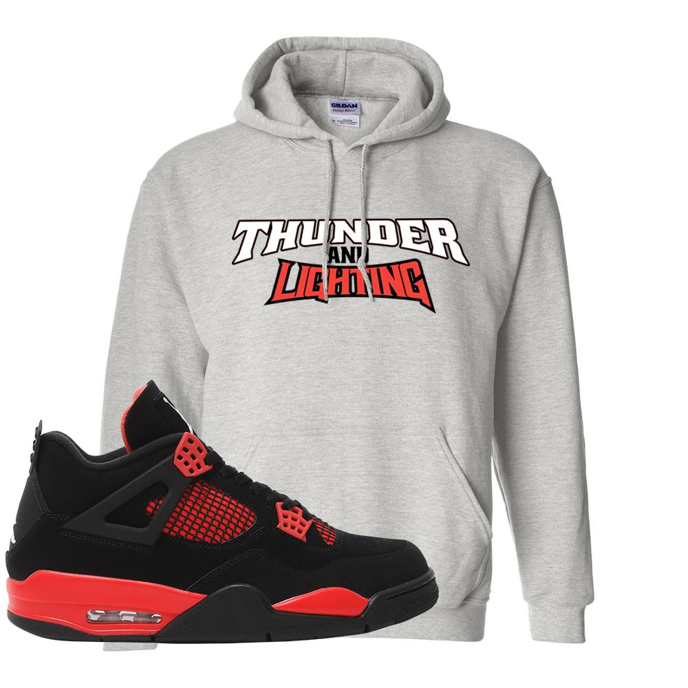 Red Thunder 4s Hoodie | Thunder And Lightning, Ash