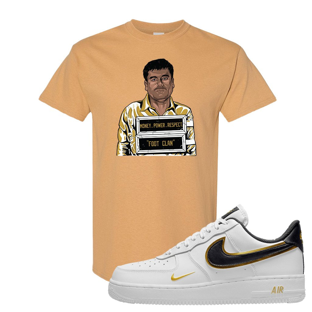Air Force 1 Low White Gold T Shirt | El Chapo Illustration, Old Gold