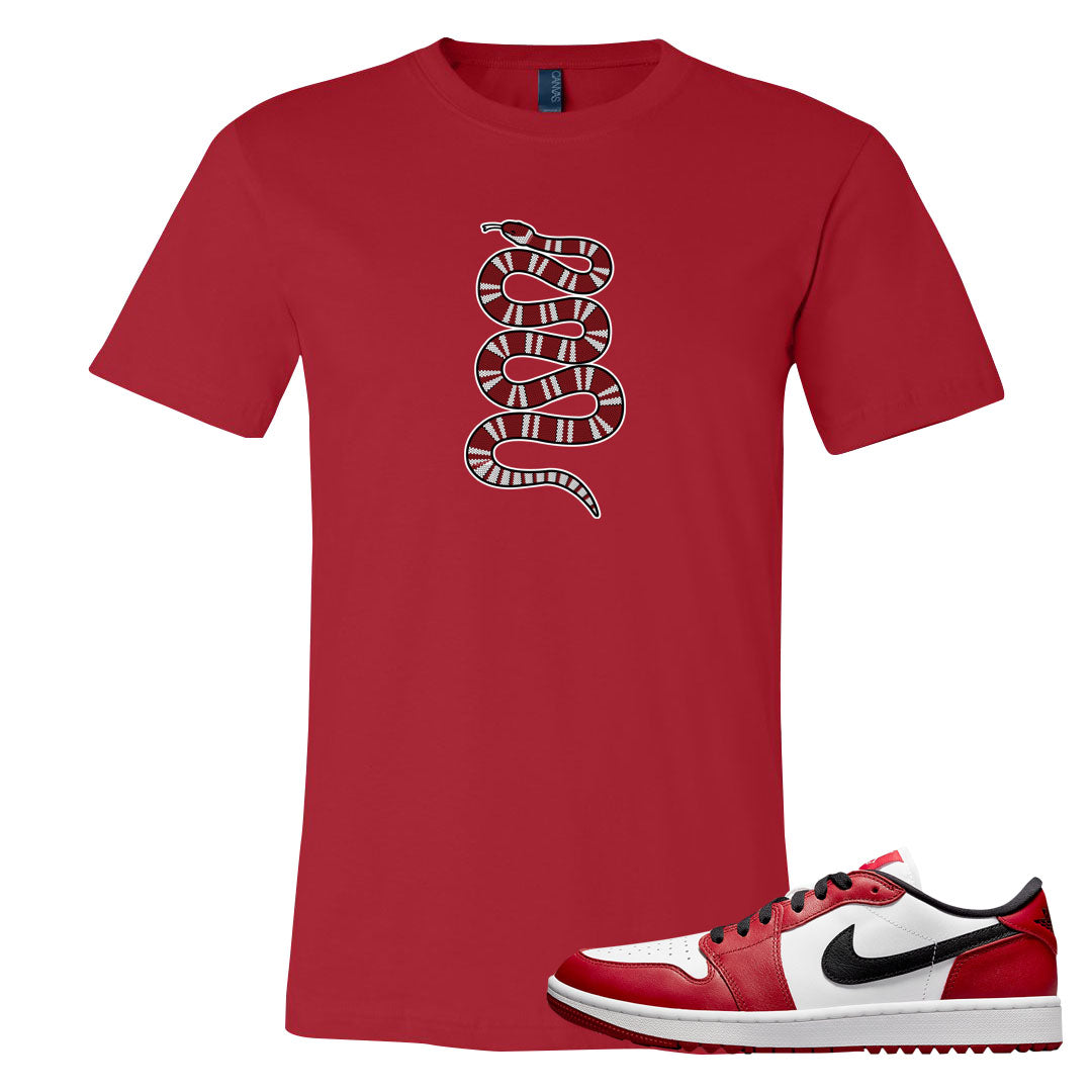 Chicago Golf Low 1s T Shirt | Coiled Snake, Red
