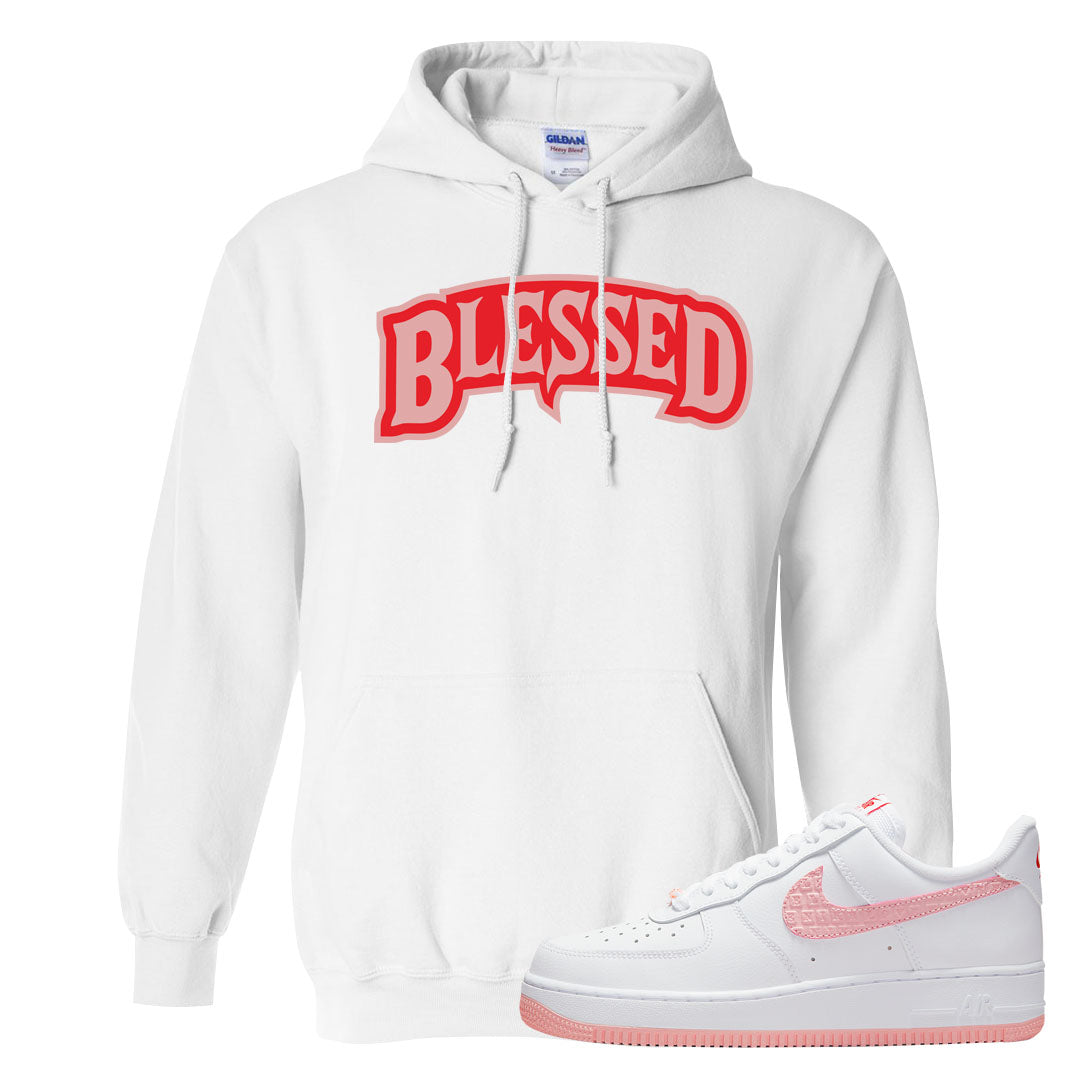 Valentine's Day 2022 AF1s Hoodie | Blessed Arch, White