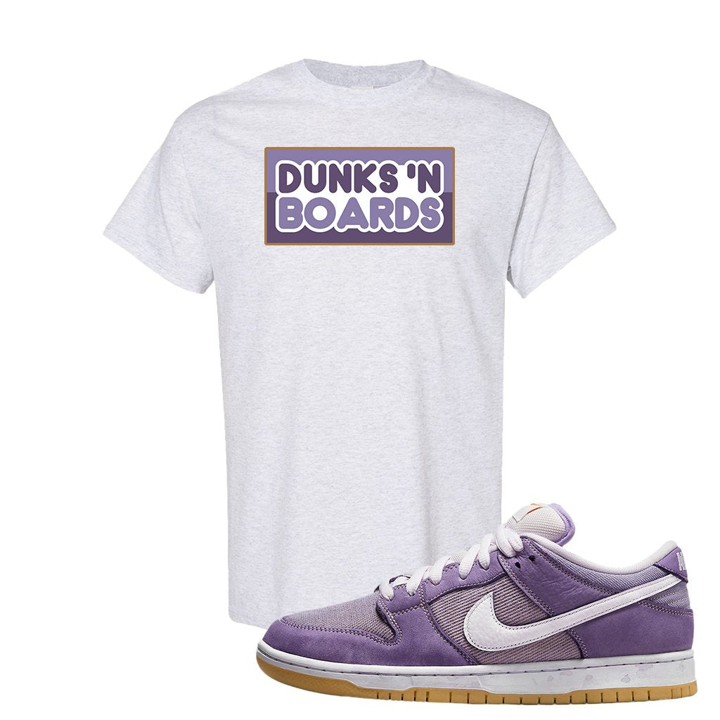 Unbleached Purple Lows T Shirt | Dunks N Boards, Ash