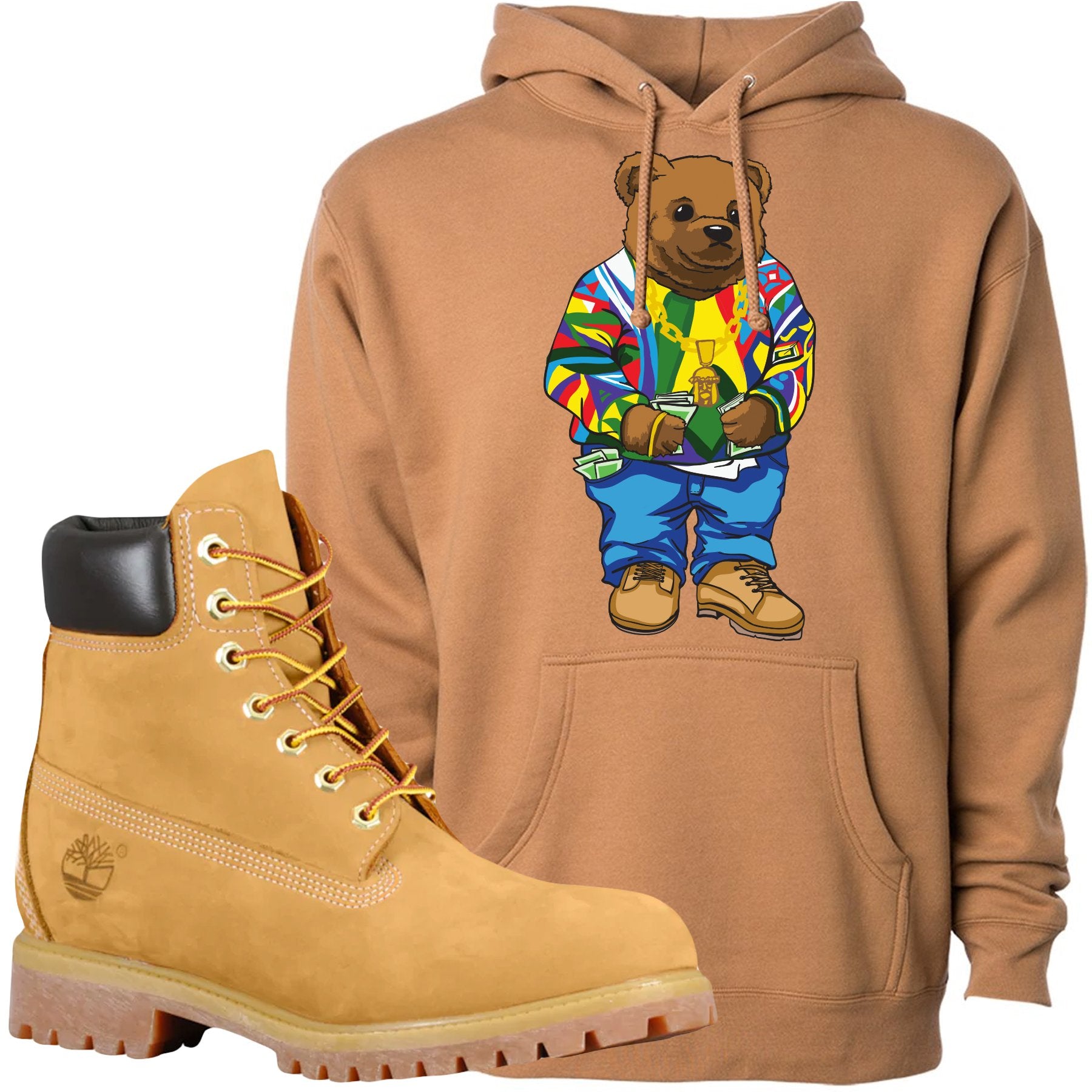 Wear this Timberland "Wheat Timbs" Boot Matching hoodie to pair with your Wheat Timberland Boots aka Butter Timbs