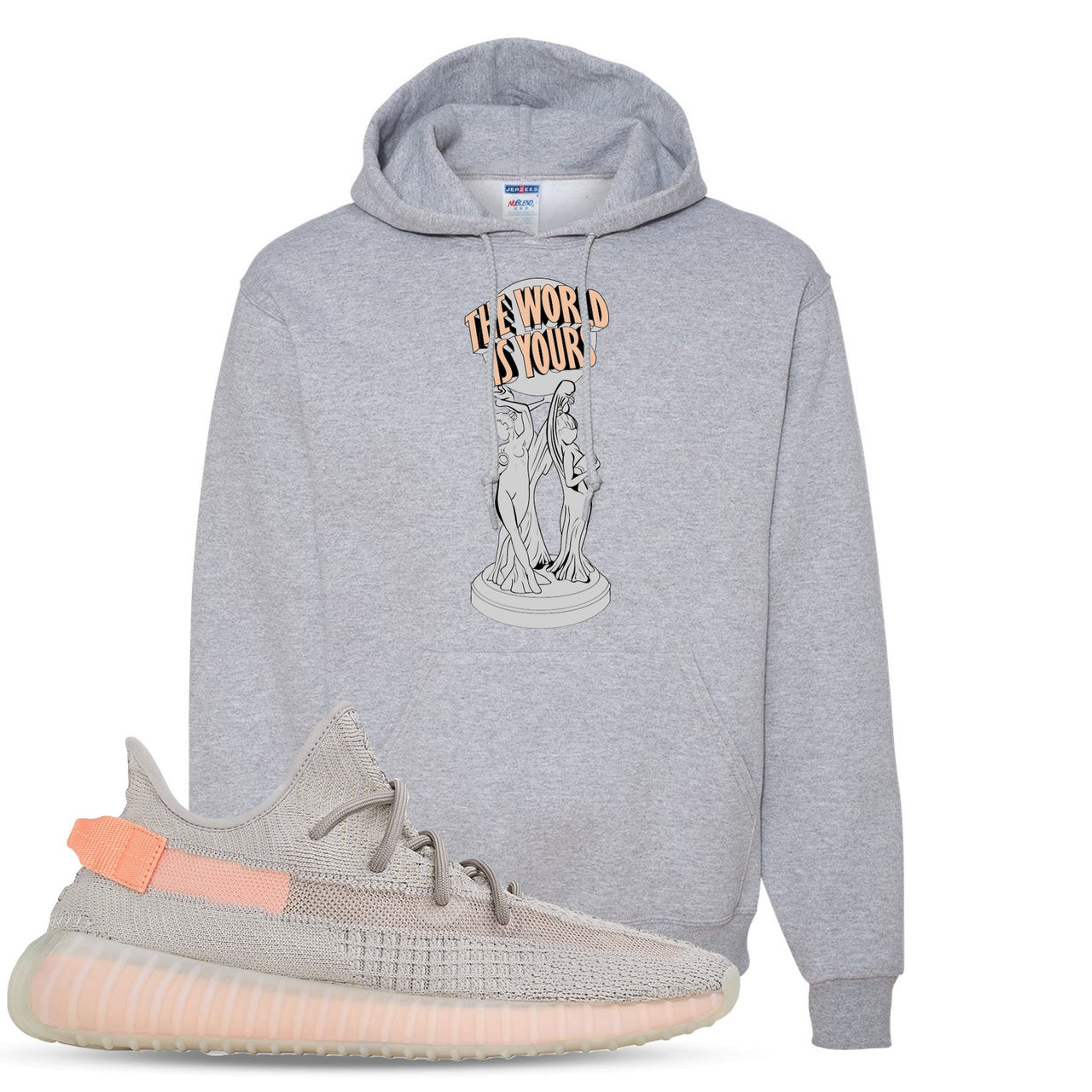 True Form v2 350s Hoodie | The World Is Yours, Heathered Light Gray