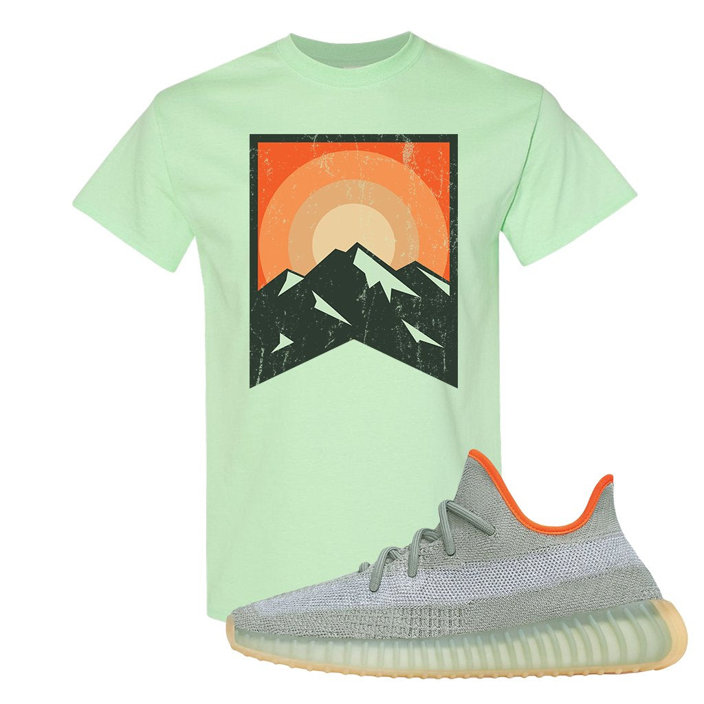 Yeezy 350 V2 Desert Sage Sneaker T Shirt |Yellow Stone Park | Mint Green