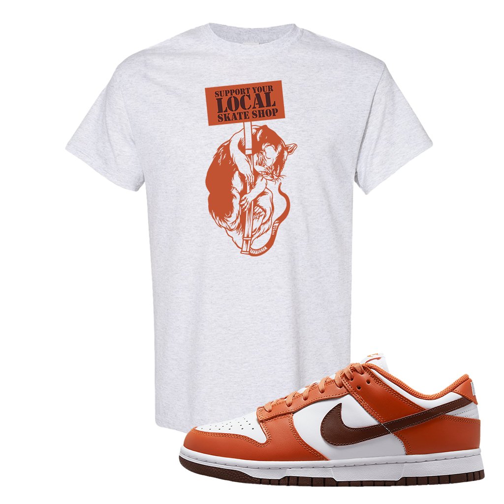Reverse Mesa Low Dunks T Shirt | Support Your Local Skate Shop, Ash