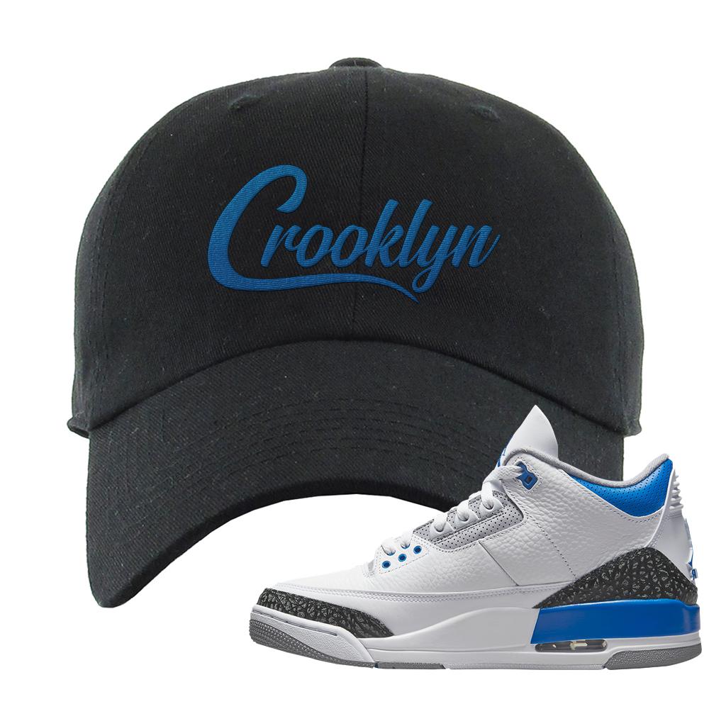 Racer Blue 3s Dad Hat | Crooklyn, Black