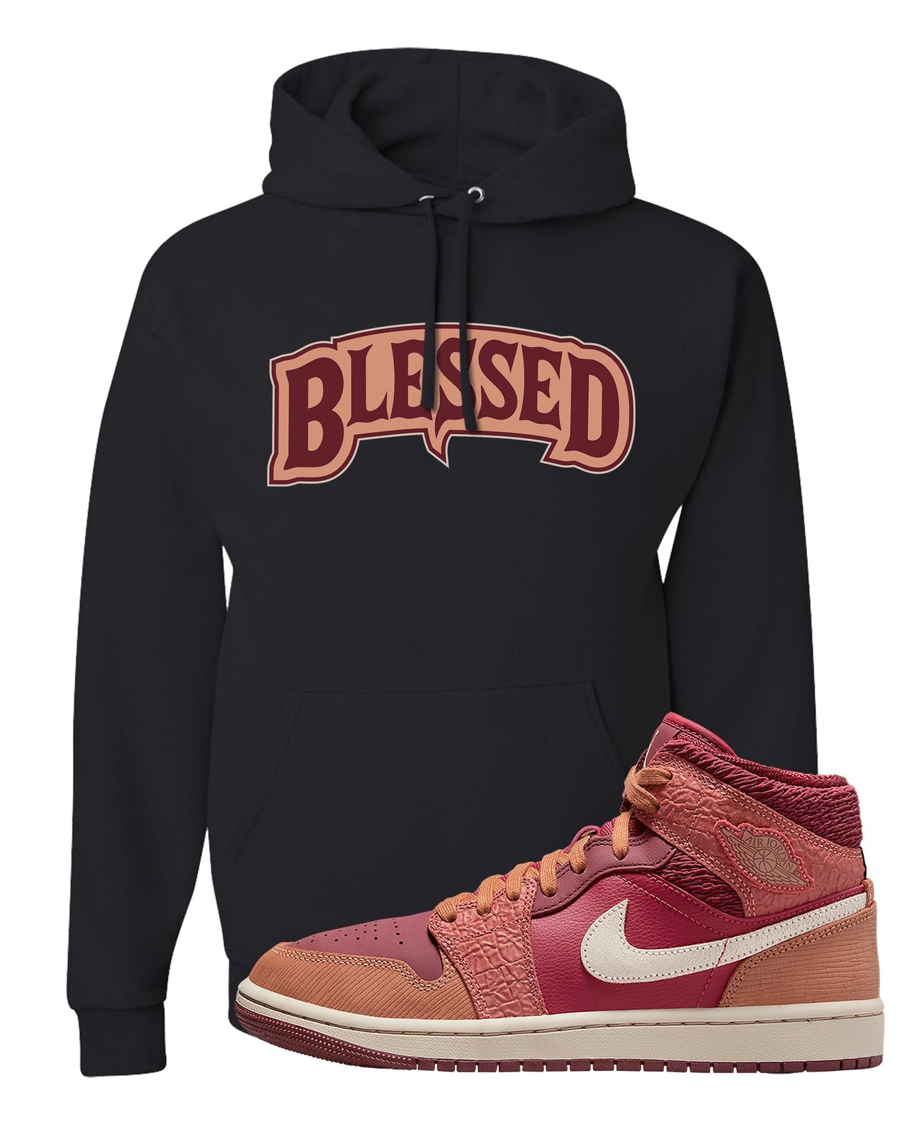 Africa Mid 1s Hoodie | Blessed Arch, Black