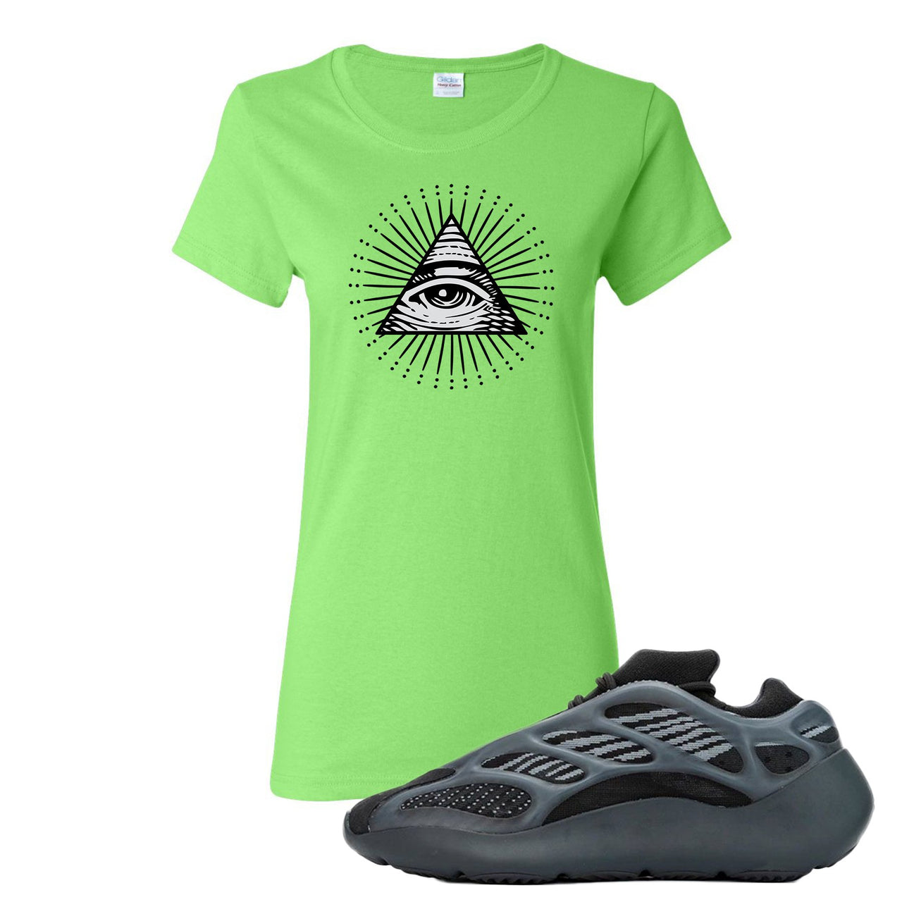 Alvah v3 700s Women's T Shirt | Women's All Seeing Eye, Neon Green