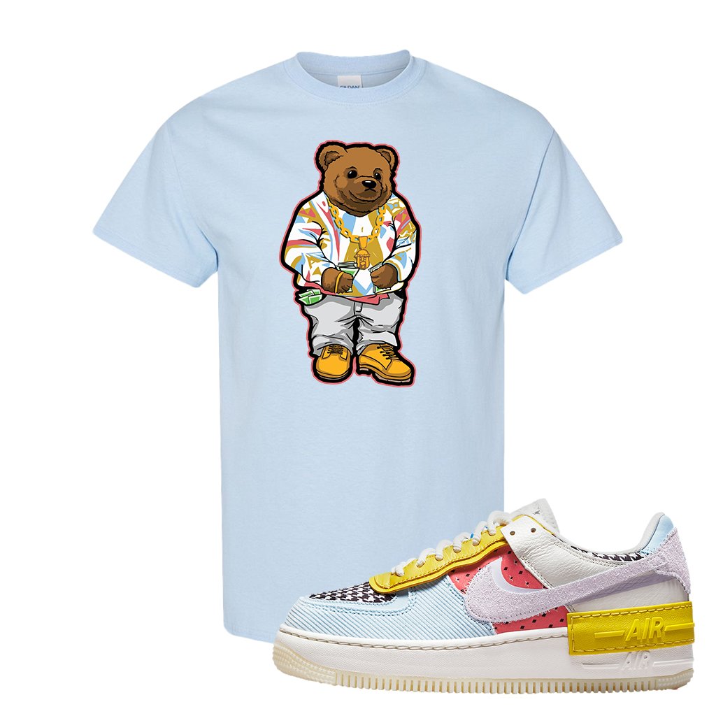 Air Force 1 Shadow Multi-Color T Shirt | Sweater Bear, Light Blue