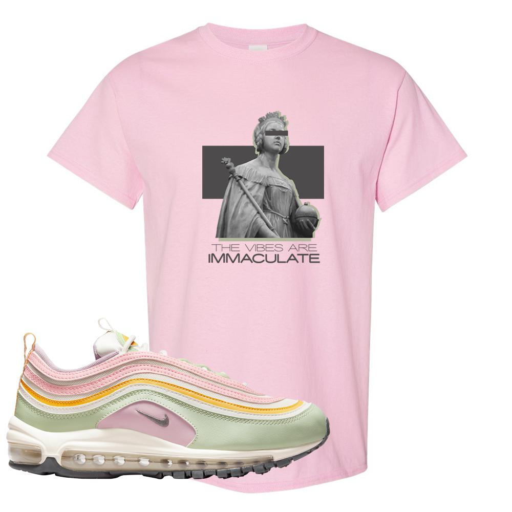 Pastel 97s T Shirt | The Vibes Are Immaculate, Light Pink