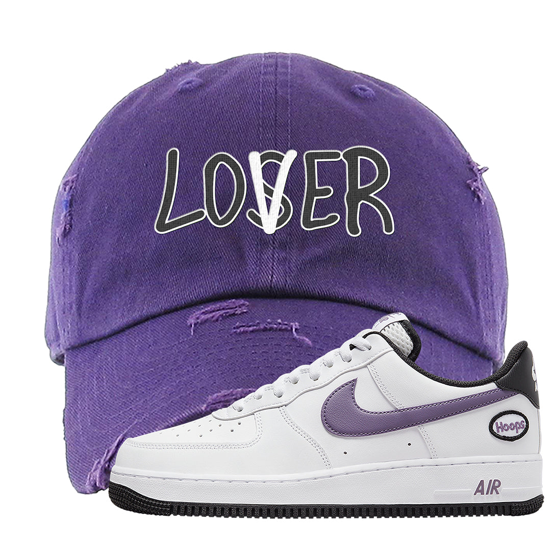 Canyon Purple Hoop AF1s Distressed Dad Hat | Lover, Purple