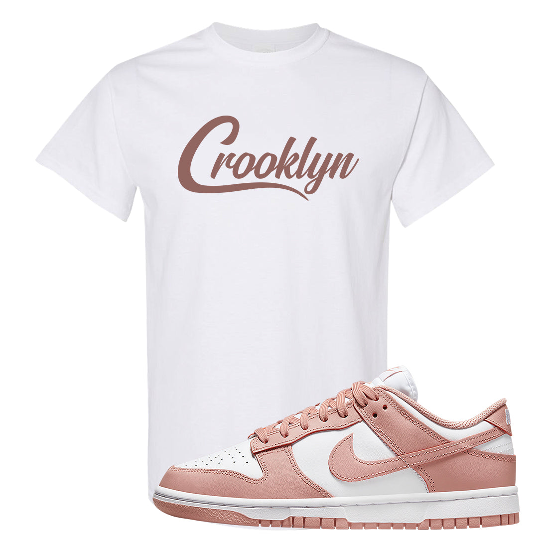 Rose Whisper Low Dunks T Shirt | Crooklyn, White