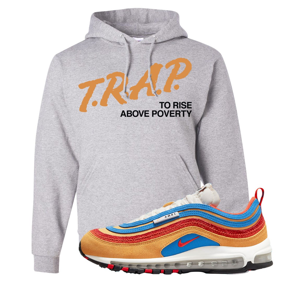 Tan AMRC 97s Hoodie | Trap To Rise Above Poverty, Ash